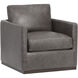 Portman Marseille Concrete Leather Swivel Lounge Chair, Swivel